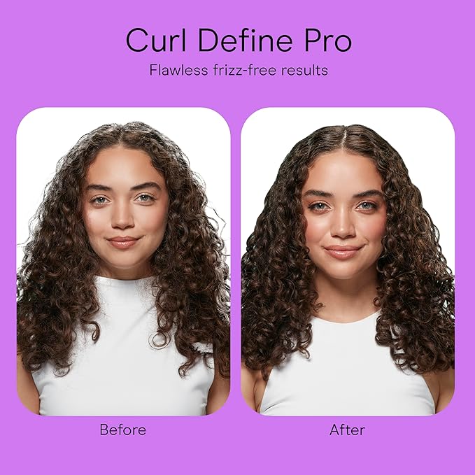 Conair Curl Define Pro Hair Brush for Curly Hair, Dual-Vent Design with Continuous Grooves, Mixed Bristles for Frizz-Free Detangling, Smoothing, and Curl Definition