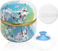 WEMEGA Body Powder Case with Powder Puff Powder Container Tea Box for Baby and Women Powder Puff and Powder Case for Travel (Spring1)