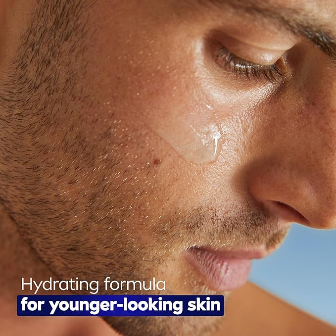 NIVEA MEN Age Defense Instant Hydrating Face Serum for Dry Skin, With Pro-Retinol and Hyaluronic Acid, Facial Serum Helps Reduce Look of Fine Lines and Wrinkles, 1.7 Fl Oz Bottle