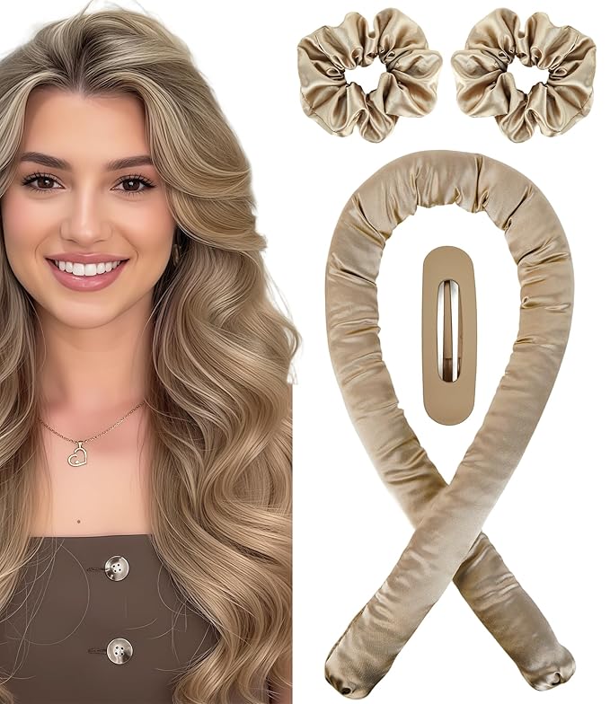 Jumbo Flexi Rods Hair Rollers Curlers to Sleep In Soft Satin Heatless Curling Rod Set, Heatless Curls Overnight Blowout Rods for Long Hair No Heat Overnight Curls, Heatless Hair Curler Curling Iron