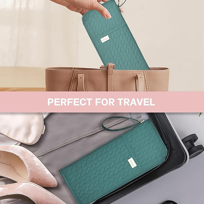 Hot Tools Organizer Heat Resistant Mat Case Hair Tools Holder Travel Bag Portable Hair Styling Tools Cover Pouch for Curling Iron,Flat Iron,Hair Straightener (Teal)
