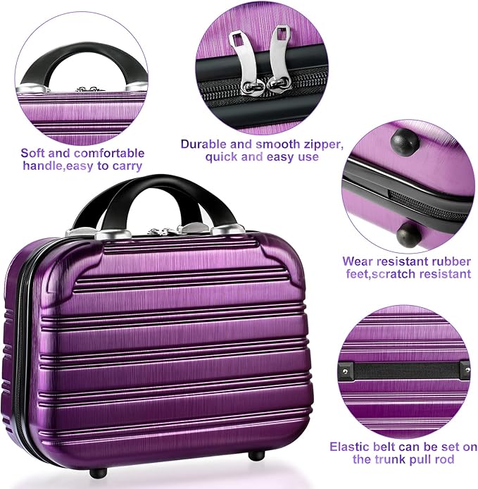 14-Inch Makeup Train Case Hardshell PC+ABS Travel Cosmetic Organizer, Makeup Storage Box for Toiletry Durable Portable Gifts for Women.
