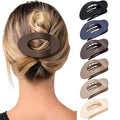 Mesovor 6 Pack Flat Hair Claw Clips, 4.33" Nonslip Large Round Lay Flat Hair Clips | Strong Hold French Flat Hairclips for Lying Down, Yoga, Driving (Brown Matte)