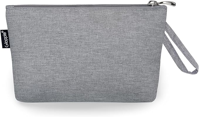 Gloppie Makeup Bag for Purse Small Cosmetic Bag for Women Zipper Makeup Pouch Teacher Appreciation Gifts Grey