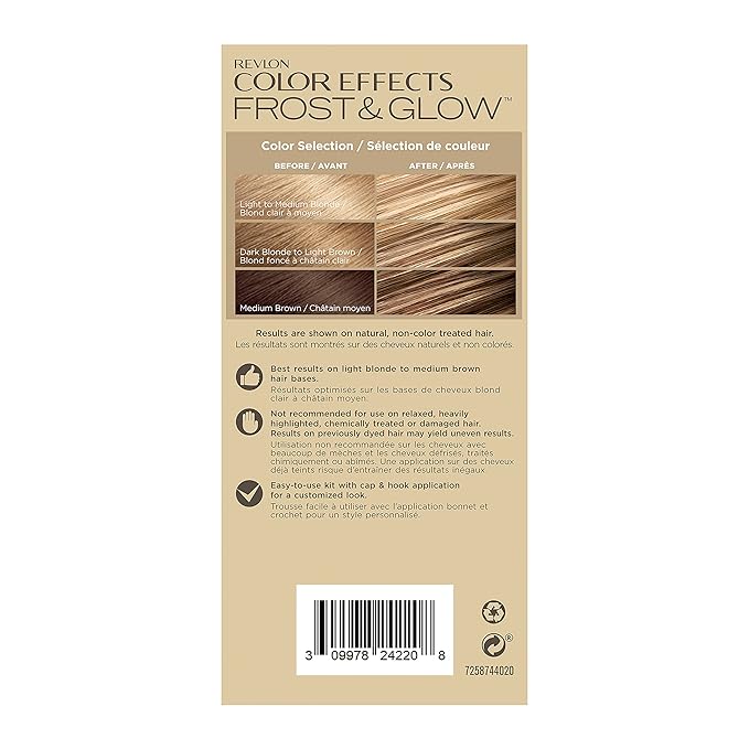 Revlon Color Effects Highlighting Kit, Permanent Hair Dye, For Balayage, Frosting, & Ombre Styling, Ammonia & Paraben Free, 20 Blonde, 8 Oz (Pack of 1)