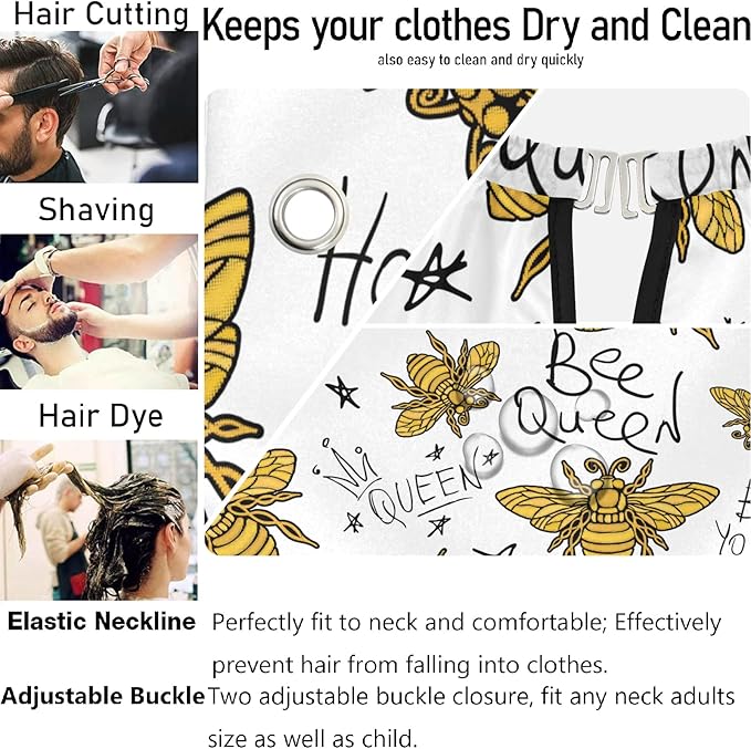 visesunny Professional Barber Cape Polyester Hair Cutting Salon Cape Apron Anti-Static Beard Bib Grooming Apron
