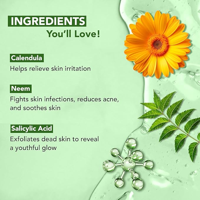 Botanic Hearth Calendula & Salicylic Acid Body Wash – Exfoliating Shower Gel with Neem Leaf Extract & Vitamin E, Clarifying Cleanser, Sulfate & Paraben Free – 16 fl oz