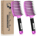 Detangling Brush Boar Bristle Hairbrush for Adult & Kids Wet or Dry Hair - KTKUDY Detangler Hair brush Getting Knots Out without Pain - Adds Shine and Makes Hair Healthier (Set of 2)