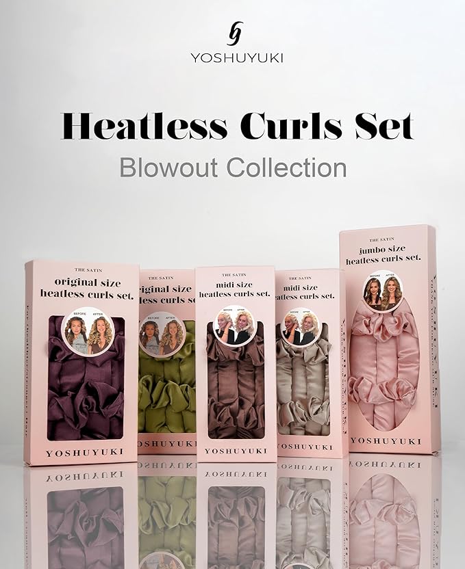 Satin Heatless Hair Curler Curling Rod Set, Soft Small Flexi Rods Hair Rollers Curlers to Sleep In No Heat Heatless Curls Overnight Blowout Rods for Short Hair & Medium Hair for Tight Curls