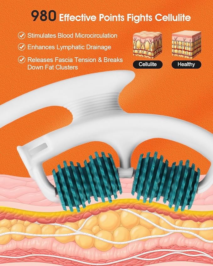 Anti Cellulite Massage Tool - Ergonomic Cellulite Remover for Legs and Arms with Detachable Handles - Smooth-Glide Lymphatic Drainage Massager for Boost Confidence and Tightened Skin(Green)