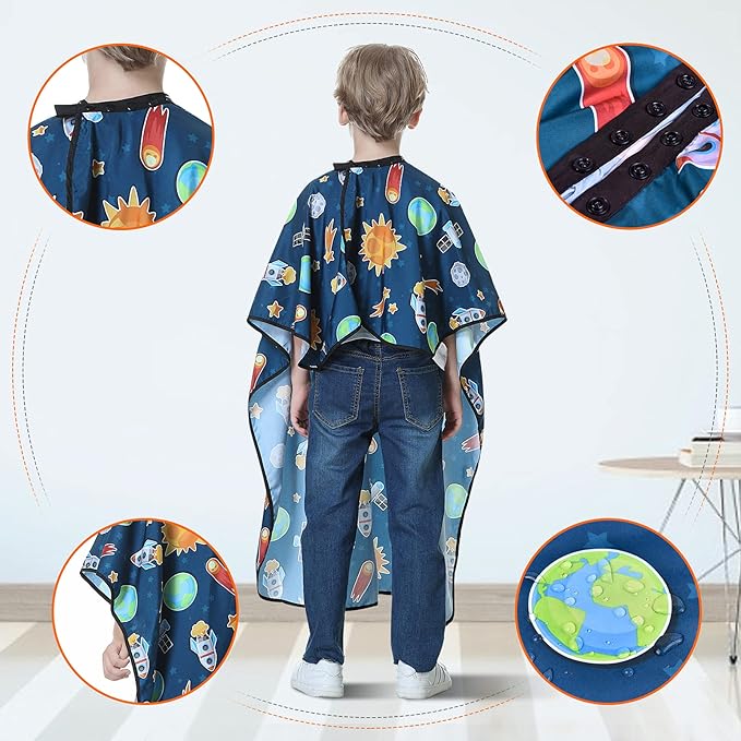 Kids Barber Cape - Professional Hair Cutting Cape,Salon Capes for Hair Stylist Shampoo Haircut Cape Barber Supplies