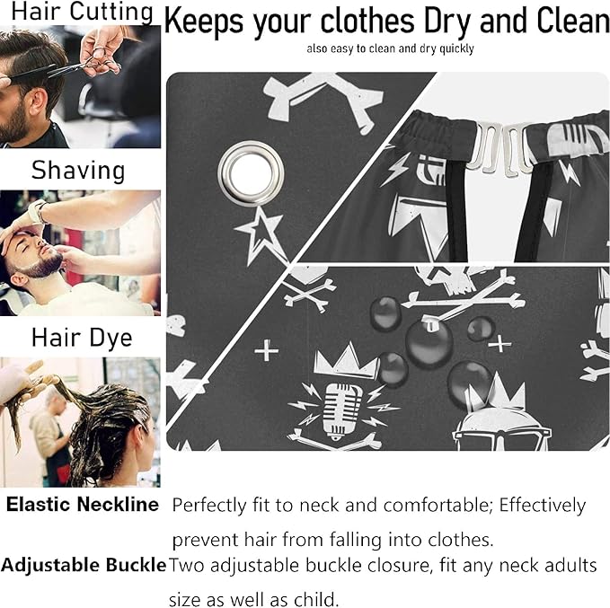 visesunny Professional Barber Cape Polyester Hair Cutting Salon Cape Apron Anti-Static Beard Bib Grooming Apron