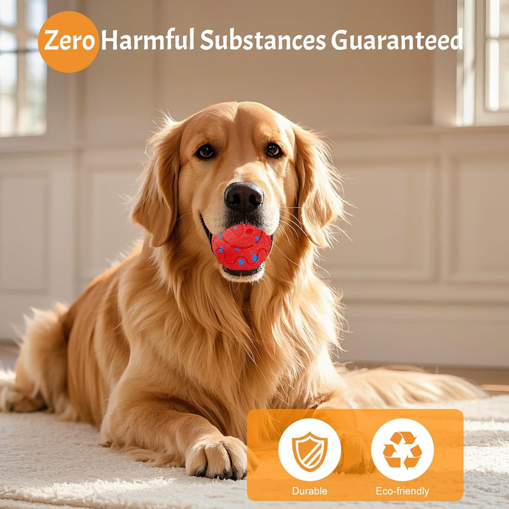 Dog Balls: Interactive Dog Ball, Self-Moving Dog Toy with Auto-Rolling & Bouncing, E-TPU Material, IP54 Waterproof, Motion-Activated, for Small/Medium/Large Dogs (Red)