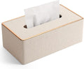 Tissue Box Cover, PU Leather Tissue Box Holder Rectangular Box Covers for Home/Office/Car Decoration 9.84"X5.23"X3.77" - Beige