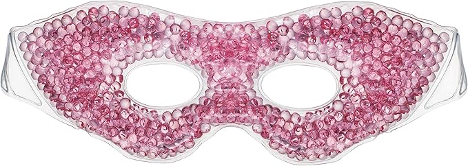 Eye See Gel Eye Mask, Pink - Cold Compress Ice Pack with Gel Beads - Microwave Safe for Heat Therapy - Great for Puffy Eyes, Dark Circles, Dry Eyes, Soothing Headaches
