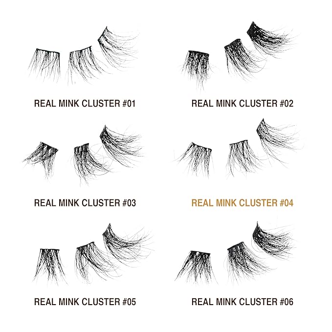 i•ENVY Extended Real Mink Lash Clusters Lashes DIY Salon Lash Extension Apply Underneath Natural Lashes for Perfect Lash Extension Effect, False Eyelashes Reusable