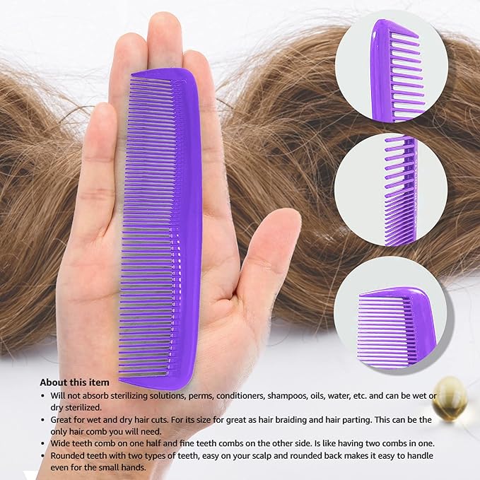 Soft 'N Style Hair Care 4-Pack Comb - Not Breakable - mens comb/fine tooth comb/peines para cabello