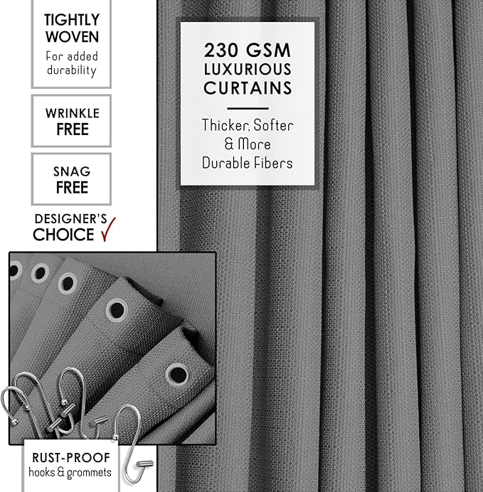 Clara Clark Grey Bathroom Set - Bathroom Sets with Shower Curtain and Rugs, 26PC Bathroom Accessory Set, Shower Curtain Set with Adhesive Corner Shower Caddy Hanging & Soap Dispenser