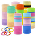 100 PCS Hair Accessories: No Damage Seamless Ponytail Holders, Elastics and Bands for Thick Hair - For Girls & Women (Multicolor)