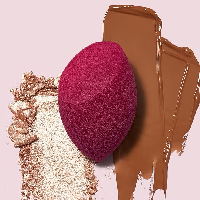 e.l.f. Total Face Blending Sponge, Latex-Free Makeup Sponge With Angled & Rounded Sides For Concealer, Foundation & more, Vegan & Cruelty-Free