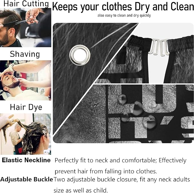 visesunny Professional Barber Cape Polyester Hair Cutting Salon Cape Apron Anti-Static Beard Bib Grooming Apron
