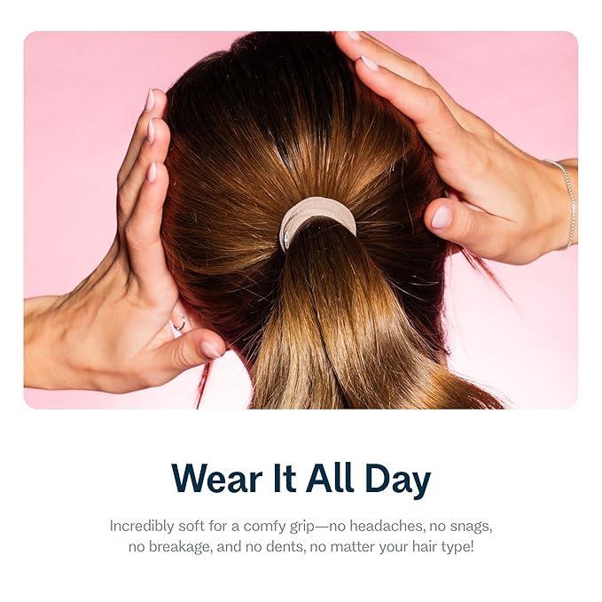Gimme Beauty Fine Hair Elastic Bands - Slim-Fit Elastic Ties for Fine, Brittle, or Bleached Hair - No-Dent, Gentle-Grip Ponytail Holders for All-Day Comfort - 12 Pack, Assorted Colors