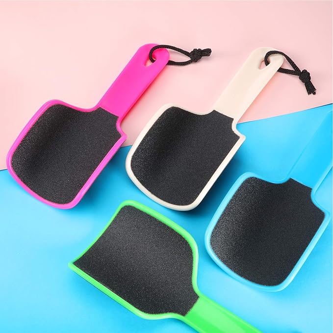 Mudder 4 Pieces U Shaped Curved Foot File Foot Callus Remover Double Sided Colossal for Grit Exfoliates Removes Dead Skin, 4 Colors