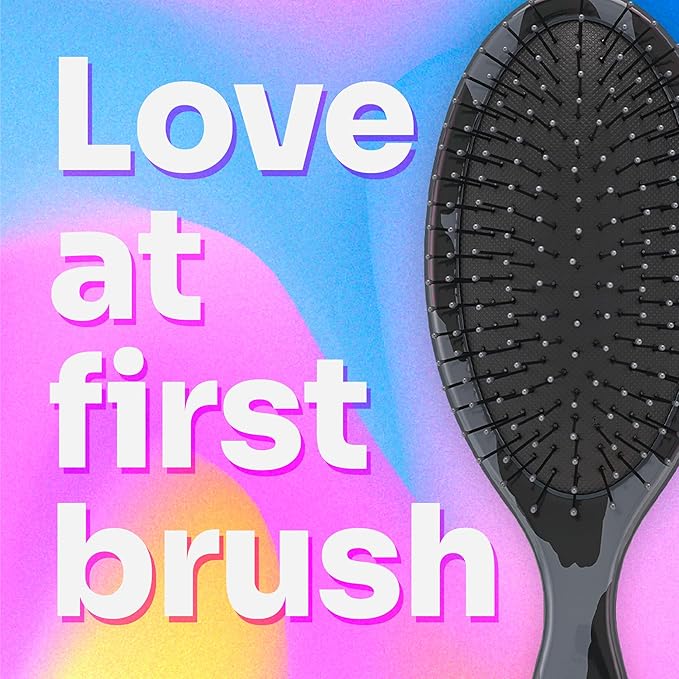 Wet Brush Original Detangler Hair Brush, Dark Gray Leopard (Safari), Ultra-Soft IntelliFlex Bristles, Detangling Bristles Glide Through Tangles (Wet & Dry Hair), Women & Men (Pack of 2)