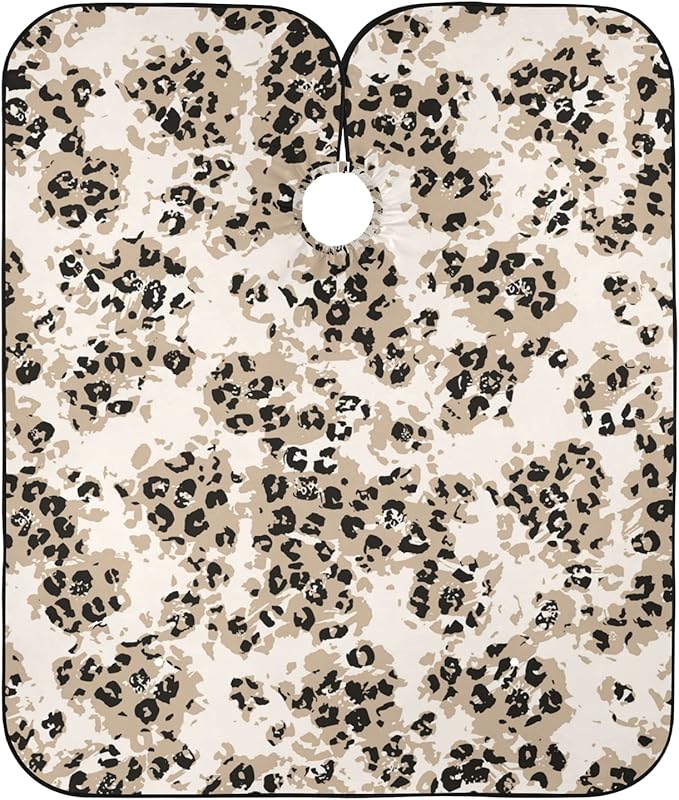 ALAZA Abstrac Leopard Spot Barber Cape for Men Women, Waterproof Haircut Apron Beard Shaving Bib Hair Cutting Cloth 55 x 65 Inch