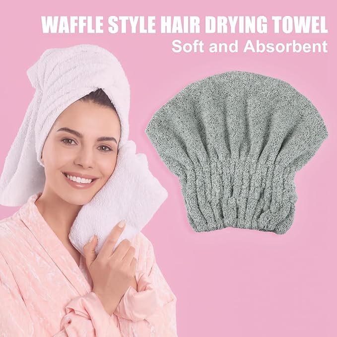VOCOSTE Charcoal Fiber Hair Drying Towel Dry Cap, Lightweight Strong Absorbent, for After Bath Drying Hair, Gray