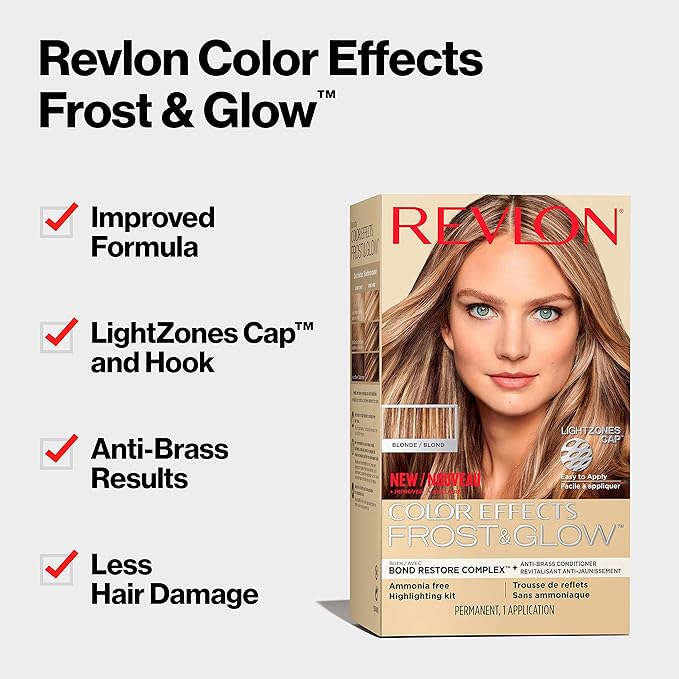 Revlon Color Effects Highlighting Kit, Permanent Hair Dye, For Balayage, Frosting, & Ombre Styling, Ammonia & Paraben Free, 20 Blonde, 8 Oz (Pack of 1)