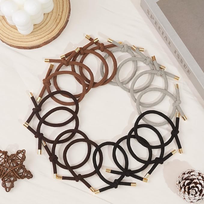 40 PCS Elastics Knotted Hair Ties for Women, Adjustable No Damage Ponytail Holders for Women Girls, 5MM Rubber Bands for Hair, 4 Colors