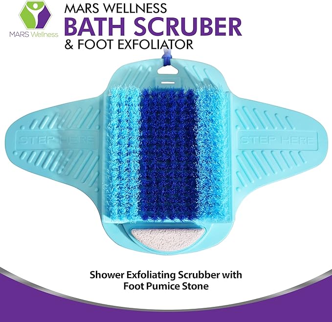 Mars Wellness Bath Scrubber and Foot Exfoliator - Feet Scrubber Dead Skin Remover - Shower Exfoliating with Foot Pumice Stone