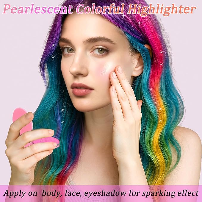 Hair Chalk for Women 12 Color Temporary Hair Color Dye Shimmer Glitter Hair Color Washable Hair Dye for Halloween Cosplay Christmas Birthday Valentine’s day Gift