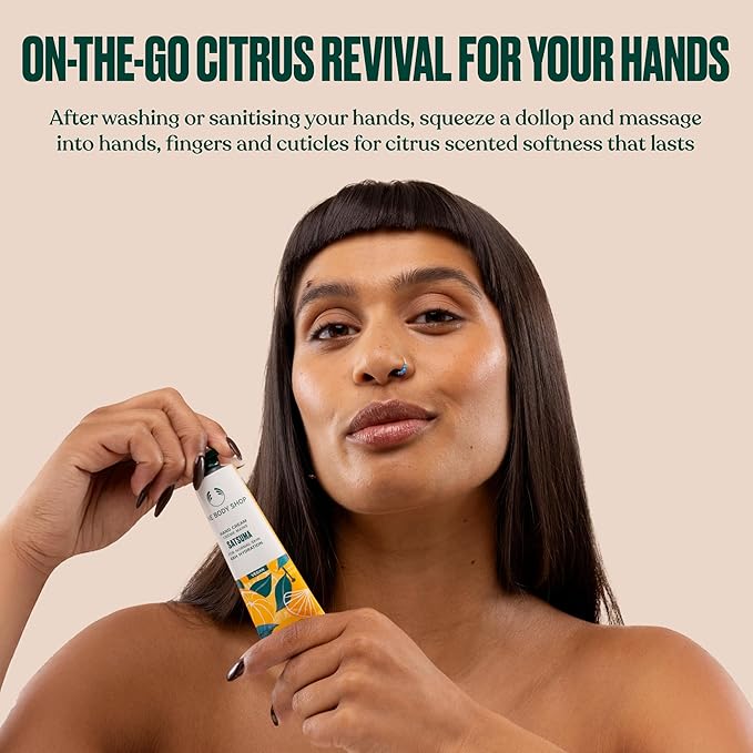 The Body Shop Satsuma Hand Cream – Citrus Fragrance, On-the-Go Hydration – Vegan – 1.0 oz