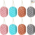 Boao 8 Pcs Bath Sponge for Women Men, Soft Shower Sponge Body Wash Scrubber Gentle Cleaning Loofahs for Shower(Brown, Lilac, Gray, Bright Green,Solid Color)