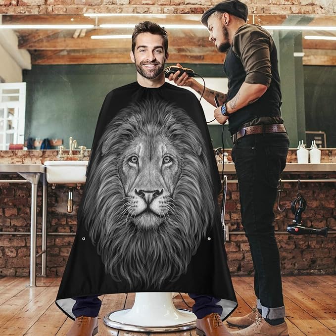 visesunny Professional Barber Cape Polyester Hair Cutting Clippings Catcher Grooming Cape Apron for Shaving Trimming For Men
