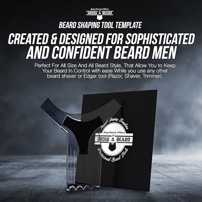 Beard Shaper & Barber Pencil, Beard Lineup Tool, Great Beard Guide Shaping Tool for Men, Beard Lineup Guide Template Thats Perfect for Styling and Edging, With Beard Comb