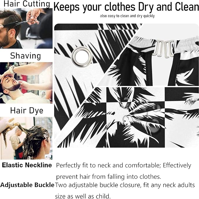 visesunny Professional Barber Cape Polyester Hair Cutting Salon Cape Apron Anti-Static Beard Bib Grooming Apron