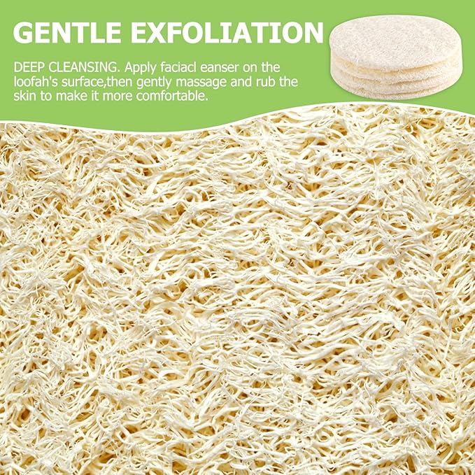 36 Pack Natural Loofah Sponge Exfoliating Face Pads, Facial Body Scrubbers Pad, When Bath Shower and Spa, Loofa Sponges Brush Scrub, Bulk Loofahs Scrubber, Cleansing Skin for Women and Men