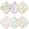 6 Pack Pot Holders 100% Cotton Heat Resistant Potholder, Machine Washable Pot Holder, Hot Pads, Table Pads for Cooking Baking (Y)
