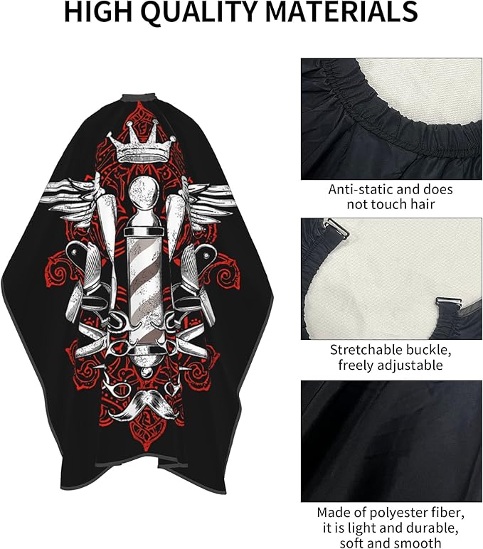 Adult Barber Cape, Professional Salon Haircut Capes, Haircut Kit Hairdressing Apron for Home Salon Barbershop
