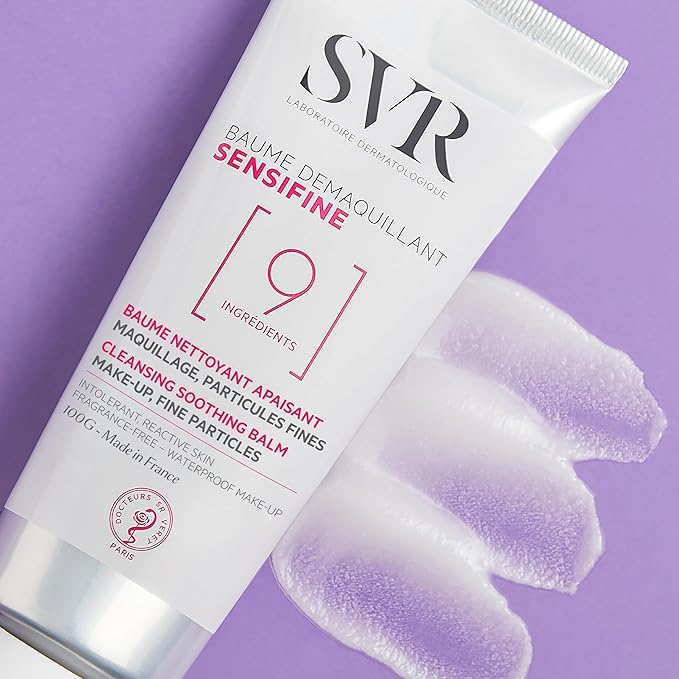 SVR Sensifine Cleansing Balm with Shea Butter & Coconut Oil. Soothing Balm-to-Oil Face Cleanser & Makeup Remover, Even Waterproof. For Sensitive Reactive Skin. Minimalist Formula, 3.5 fl.oz.