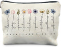 Christian Gifts Makeup Bag, Floral Christian Cosmetic Bags for Women, Galatians 5:22-23 Bible Verse Makeup Pouch, Faith Based Gifts Zipper Pouch