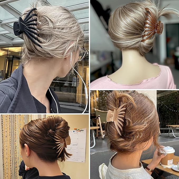 Hair Claw Clips for Thick Hair, 4 Pack - Extra Large Jelly Hair Claw Clips for Women, 4.75" Hair Accessories for Women Girls Gifts, Jelly 4 Colors