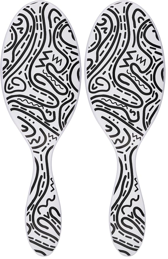 Wet Brush Original Detangling Hair Brush, Hipster Doodle - Ultra-Soft IntelliFlex Bristles - Detangler Brush Glide Through Tangles With Ease For All Hair Types - For Women, Men, Wet & Dry Hair