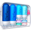 Travel Bottles for Toiletries,TSA Approved Silicone Travel Containers jar for Toiletries,Leak Proof Refillable Liqus Shampoo And Conditioner Travel Essentials toiletry