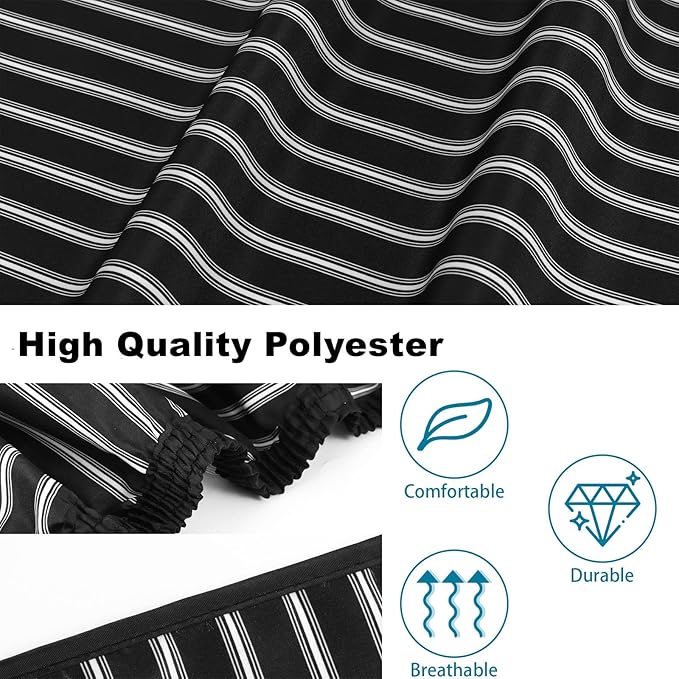 Professional Hair Cutting Cape with Neck Duster Brush, Large Size Salon Hairdresser Cape for Men, Women and Kids(Black With White Stripes)