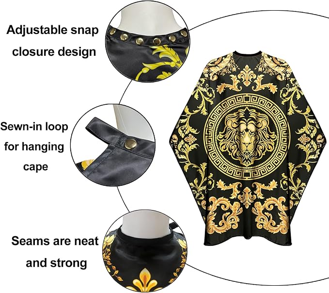 Barber Capes for Men Hair Cutting Salon Capes with Snaps Hairdresser Gown Stylist Cape- 63”× 56”