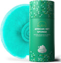 AURAE Premium African Net Sponge – Authentic Exfoliating Body Scrubber, 45-Inch, Quick-Drying – Mint